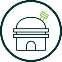 Observatory Line Circle Icon Design vector