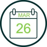 March Line Circle Icon Design vector