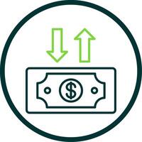 Dollar Bill Line Circle Icon Design vector