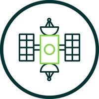 Hubble Space Telescope Line Circle Icon Design vector