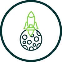 Moon Landing Line Circle Icon Design vector