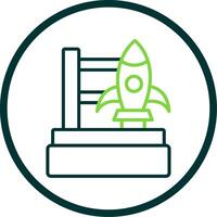 Rocket Launch Line Circle Icon Design vector