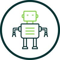 Robot Line Circle Icon Design vector