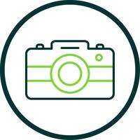 Photo Camera Line Circle Icon Design vector