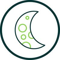 Crescent Moon Line Circle Icon Design vector