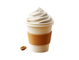 une tasse de café avec la glace crème Garniture, 3d élément illustration png