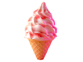 Big and fresh solid ice cream cone, 3d element illustration png