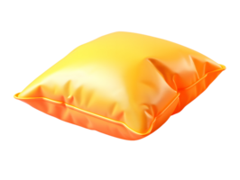 glänzend Gelb Leder Kopfkissen, 3d Illustration Element png