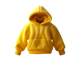 smooth hoodie with yellow, 3d illustration png