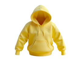 lisse pâle Jaune sweatshirt à capuche, 3d illustration png