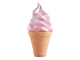 Fresh white ice cream cone, 3d element illustration png