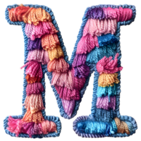 Embroidery Letter M Craft Artistic Stitches png