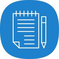 Note Pad Line Curve Icon Design vector