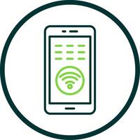 Wifi Line Circle Icon Design vector