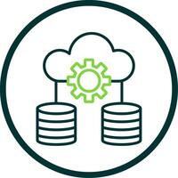 Data Storage Line Circle Icon Design vector