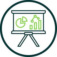 Bar Chart Line Circle Icon Design vector