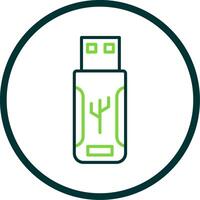 Flash Drive Line Circle Icon Design vector