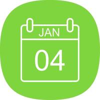 January Line Curve Icon Design vector