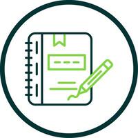 Notebook Line Circle Icon Design vector