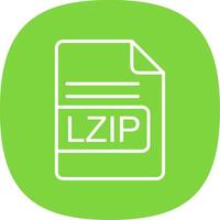 LZIP File Format Line Curve Icon Design vector