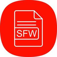 sfw archivo formato línea curva icono diseño vector
