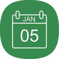 January Line Curve Icon Design vector