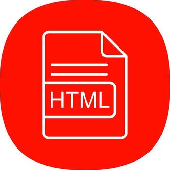 HTML File Format Line Curve Icon Design vector