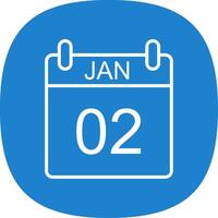 January Line Curve Icon Design vector
