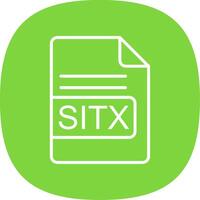 Sitx archivo formato línea curva icono diseño vector