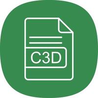 C3D File Format Line Curve Icon Design vector