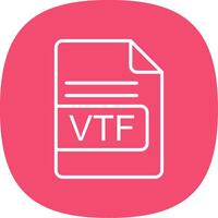 VTF archivo formato línea curva icono diseño vector