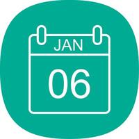 January Line Curve Icon Design vector