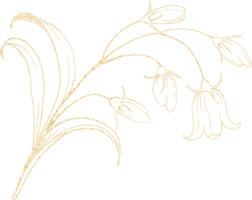 Luxury Golden Bluebell Flower png