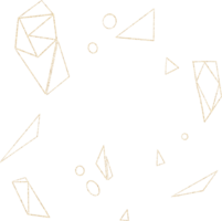 guld geometrisk ram png