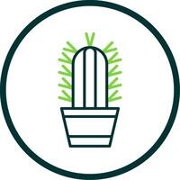 Succulent Line Circle Icon Design vector