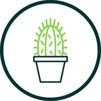 Cactus Line Circle Icon Design vector