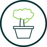 bonsai línea circulo icono diseño vector