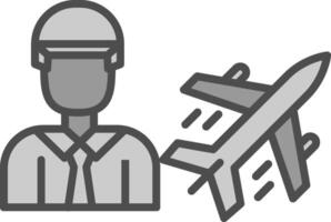 Air Engineer Line Filled Greyscale Icon Design vector