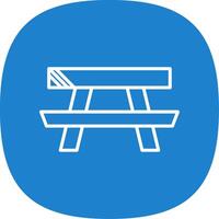 Picnic Table Line Curve Icon Design vector