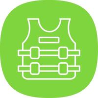 Bullet Proof Jacket Line Curve Icon Design vector