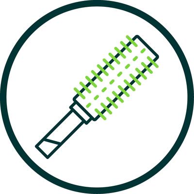 Hairbrush Line Circle Icon Design