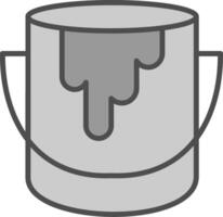 Paint Bucket Line Filled Greyscale Icon Design vector