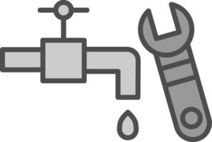 Plumbing Line Filled Greyscale Icon Design vector