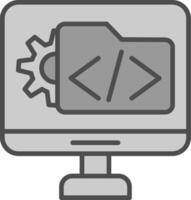 software desarrollo línea lleno escala de grises icono diseño vector