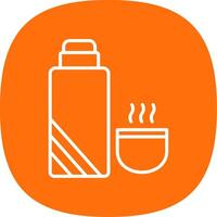 Thermos Line Curve Icon Design vector