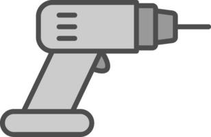 Drill Line Filled Greyscale Icon Design vector