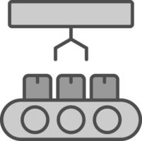 industria línea lleno escala de grises icono diseño vector