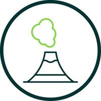 Volcano Line Circle Icon Design vector
