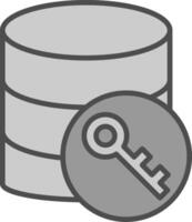 base de datos cifrado línea lleno escala de grises icono diseño vector