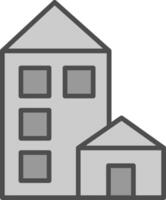 Architecture Line Filled Greyscale Icon Design vector